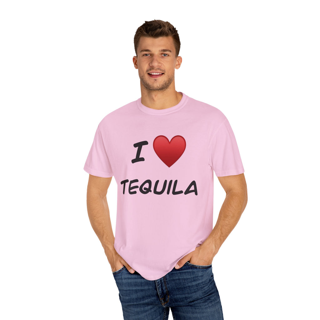 I Love Tequila Unisex Garment-Dyed T-Shirt | Perfect for Parties & Celebrations