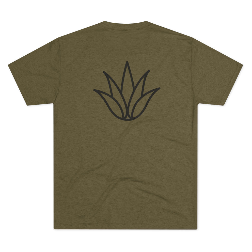 White box logo (front), outline agave (back)